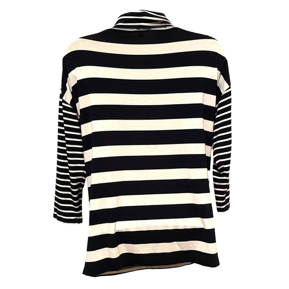 SportElle Women's Pullover Nautical Top Shirt Blue and White Striped Size Small - Picture 6 of 7